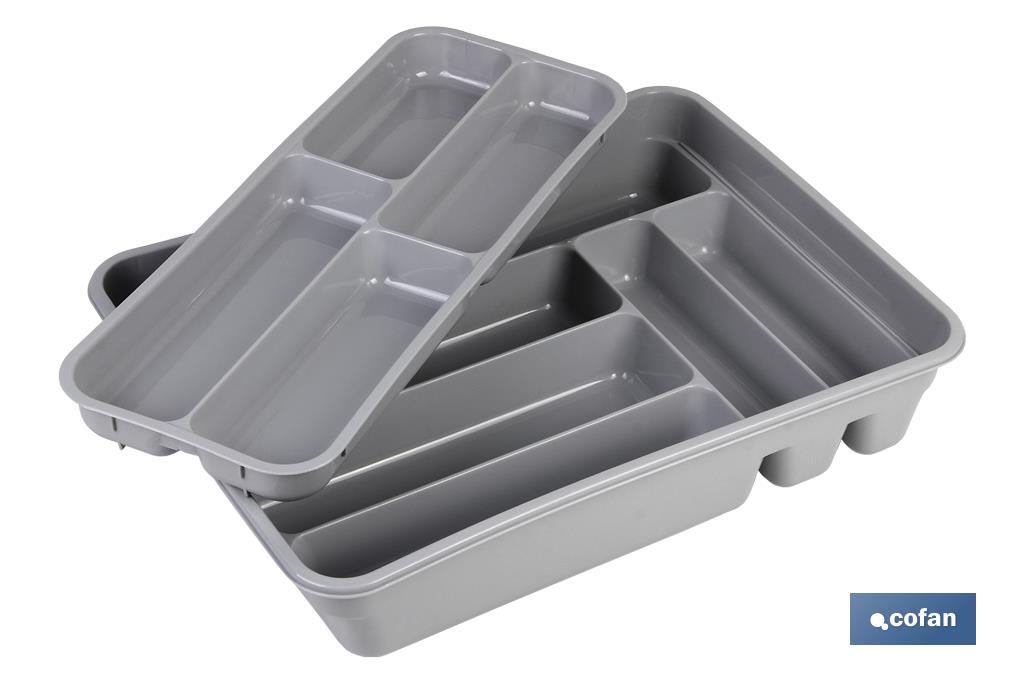 CUBERTERO GRIS 40X30X7 cm DOS ALTURAS venta unitaria