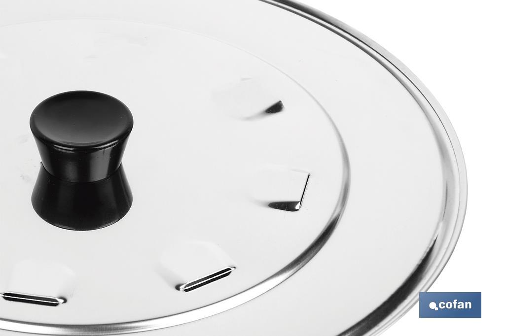 TAPA C/DESVAPO ACERO INOX 32 cm