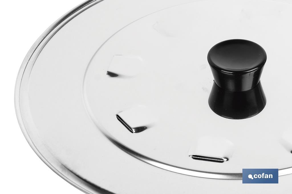 TAPA C/DESVAPO ACERO INOX 32 cm venta unitaria