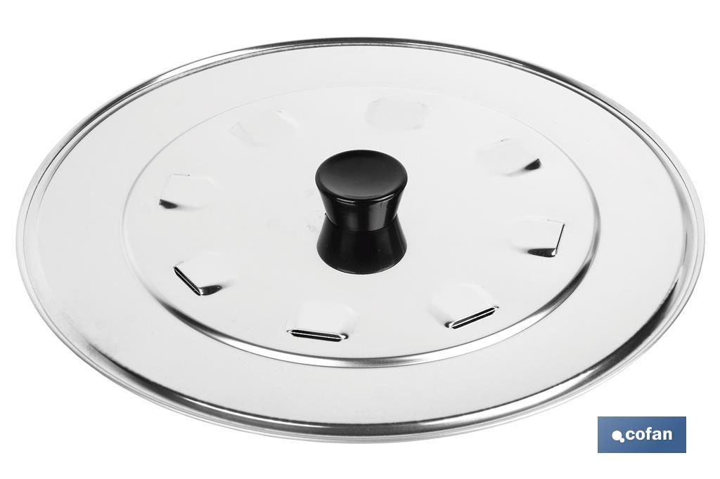 TAPA C/DESVAPO ACERO INOX 32 cm