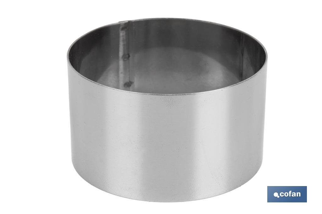 MOLDE REDONDO PARA EMPLATAR ACERO INOXIDABLE 8 X 4.5 CM