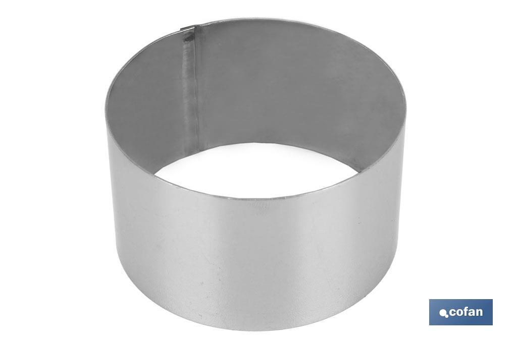 MOLDE REDONDO PARA EMPLATAR ACERO INOXIDABLE 8 X 4.5 CM
