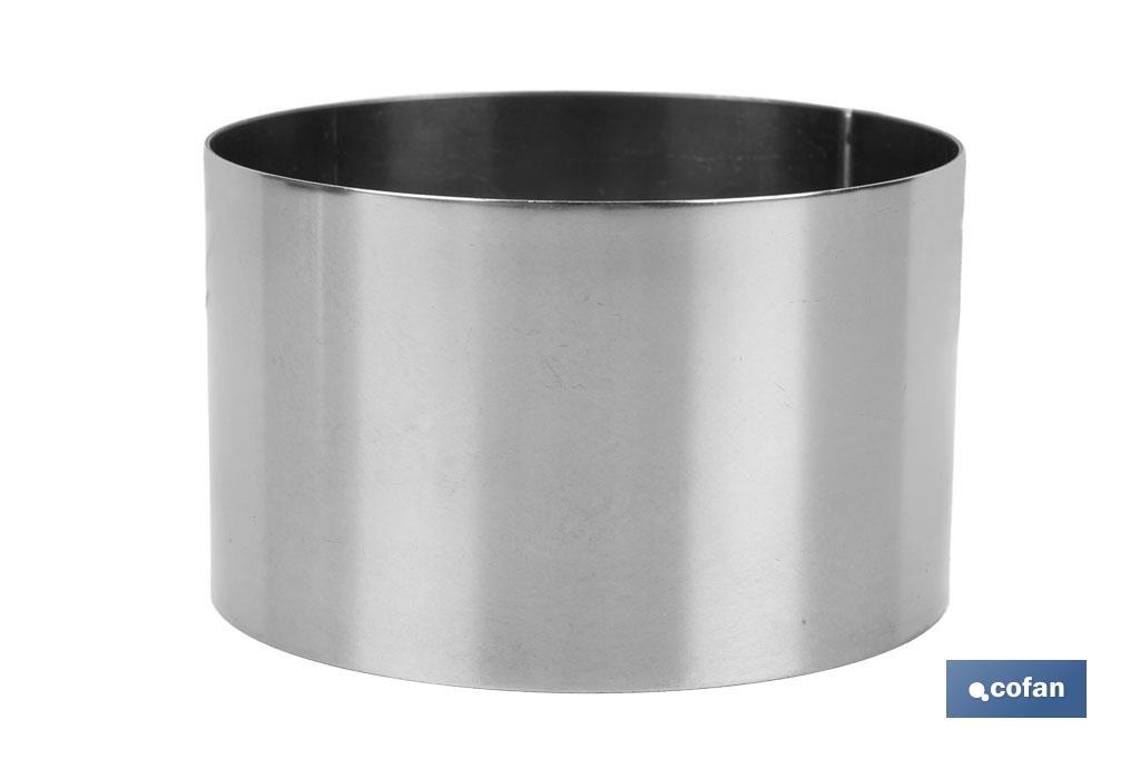 MOLDE REDONDO PARA EMPLATAR ACERO INOXIDABLE 10 X 6 CM