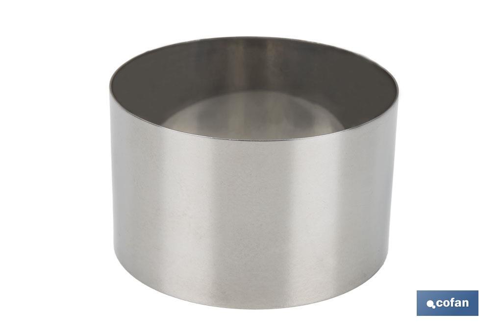MOLDE REDONDO PARA EMPLATAR ACERO INOXIDABLE 10 X 6 CM