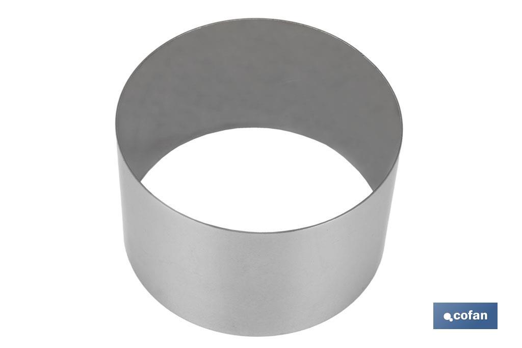 MOLDE REDONDO PARA EMPLATAR ACERO INOXIDABLE 10 X 6 CM
