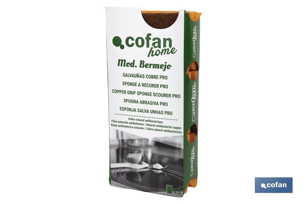 PACK DE 3 ESTROPAJOS SALVAUÑAS COBRE PRO ANTIBACTERIANO NATURAL
