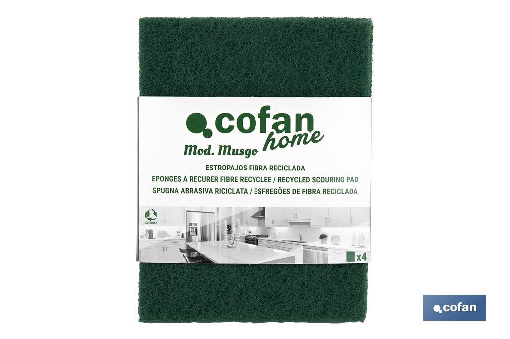 PACK DE 4 ESTROPAJOS VERDES 100% FIBRA venta unitaria