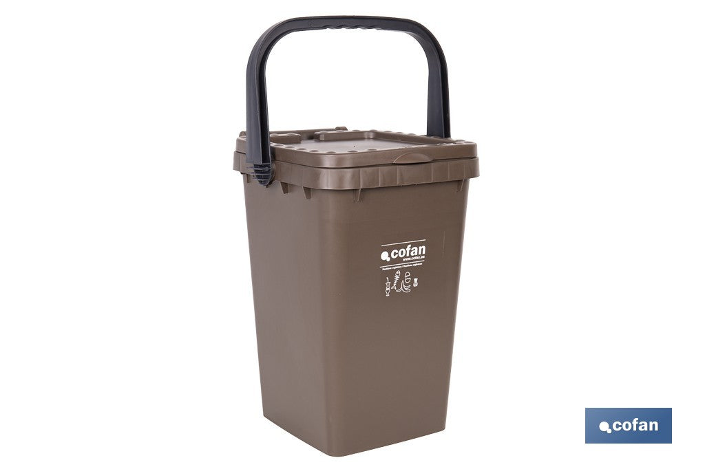 CONTENEDOR MARRON PARA RESIDUOS ORGANICOS 25L