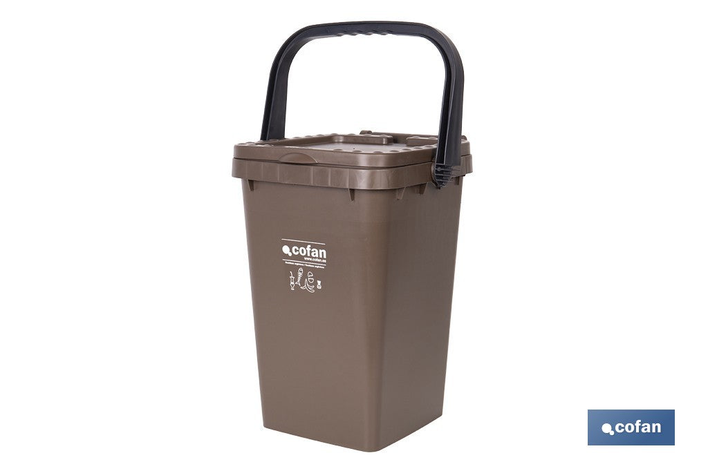 CONTENEDOR MARRON PARA RESIDUOS ORGANICOS 25L