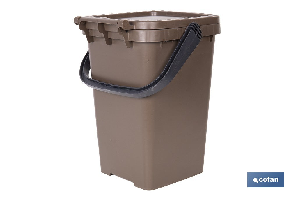CONTENEDOR MARRON PARA RESIDUOS ORGANICOS 25L