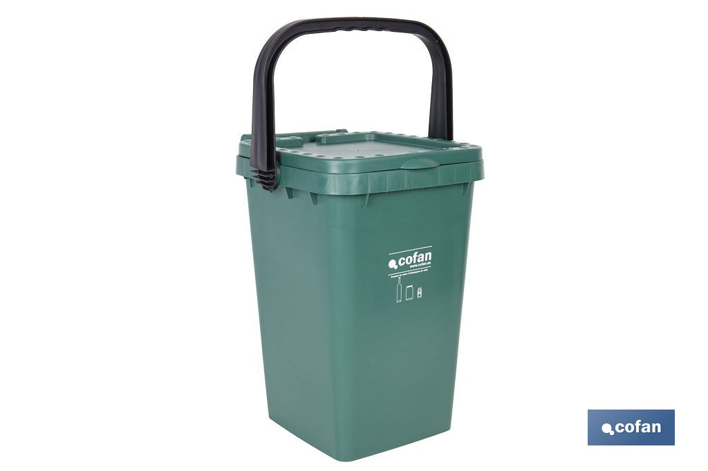 CONTENEDOR VERDE PARA VIDRIO 25L.