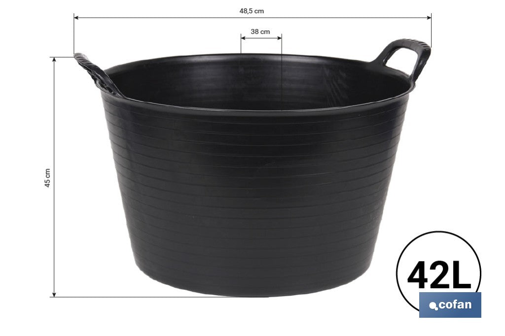 CAPAZO NEGRO RECICLADO 42 L 48.5 X 45 X 38 CM