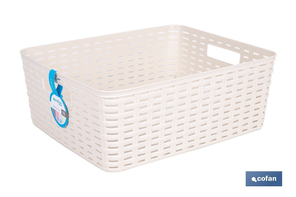 CESTA MULTIUSOS 12L 36X28X13.5 cm BEIGE venta unitaria