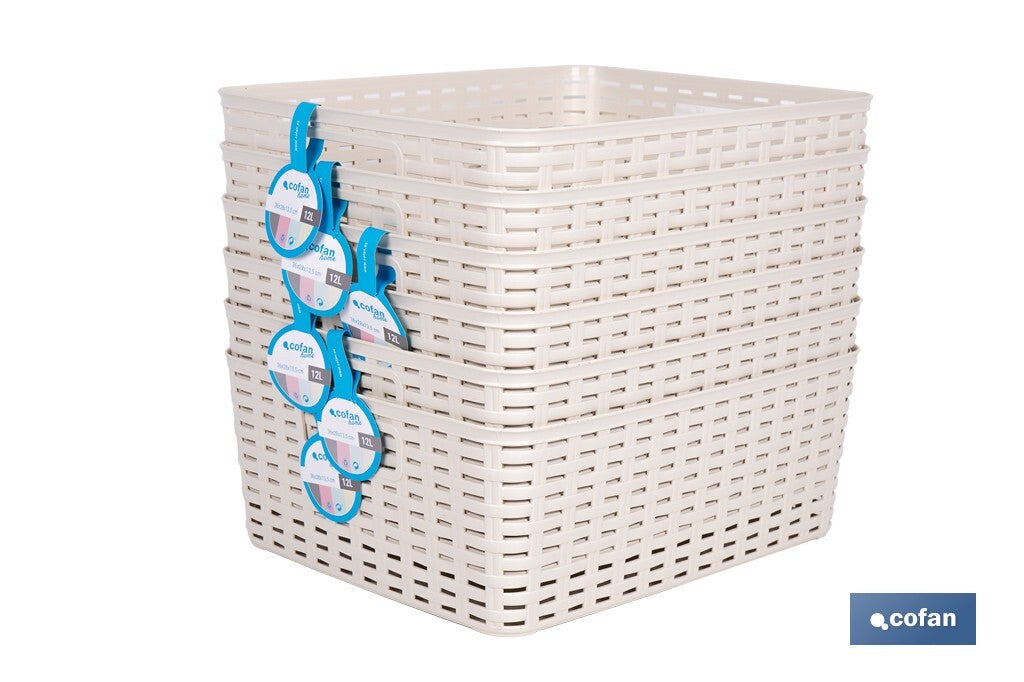 CESTA MULTIUSOS 12L 36X28X13.5 cm BEIGE