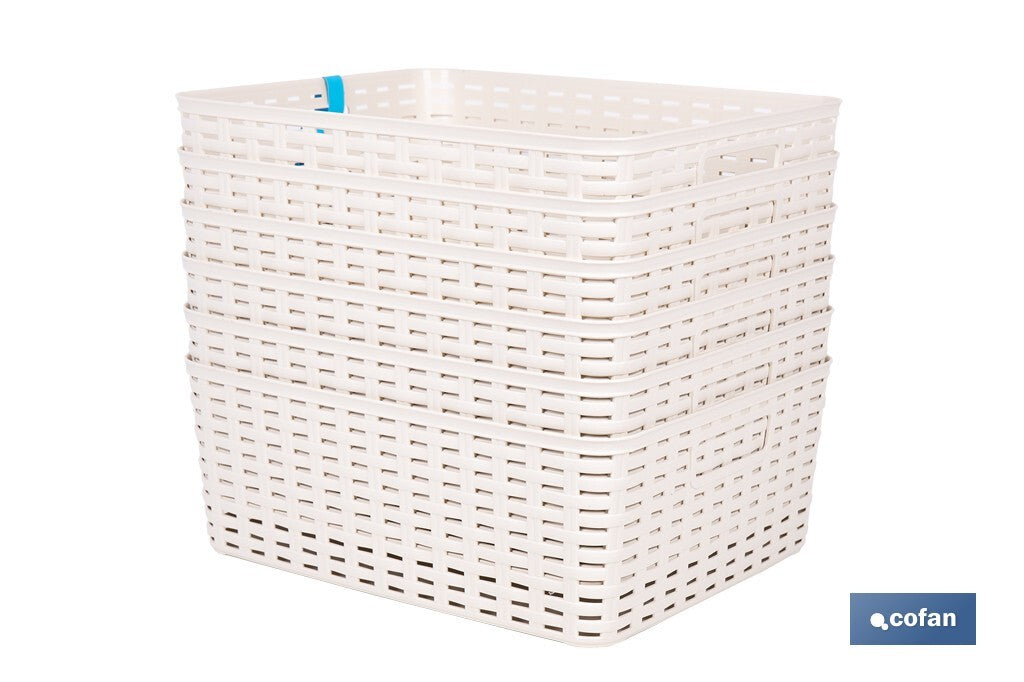 CESTA MULTIUSOS 12L 36X28X13.5 cm BEIGE