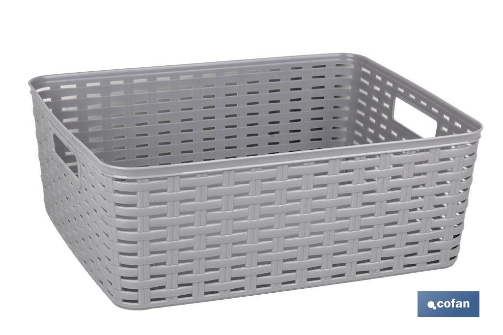 CESTA MULTIUSOS 12L 36X28X13.5cm GRIS