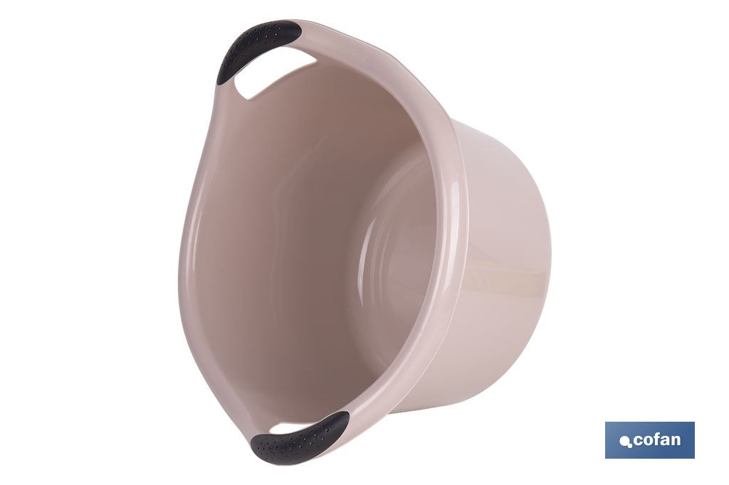 BARREÑO REDONDO ASAS 15L BEIGE OSCURO 42X39.5X25cm