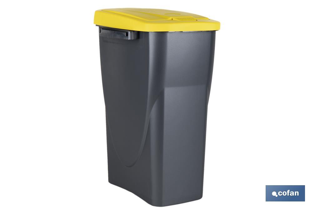 CUBO DE BASURA PARA RECICLAR 15 LITROS COLOR AMARILLO 20 X 31 X 42 CM