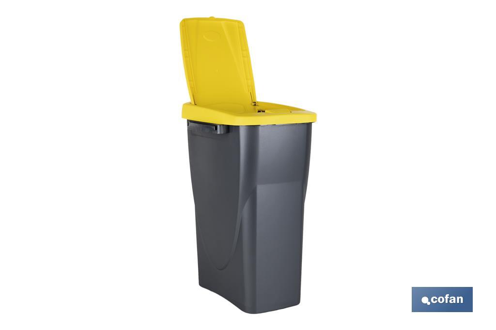 CUBO DE BASURA PARA RECICLAR 15 LITROS COLOR AMARILLO 20 X 31 X 42 CM