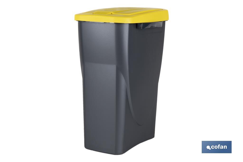 CUBO DE BASURA PARA RECICLAR 15 LITROS COLOR AMARILLO 20 X 31 X 42 CM