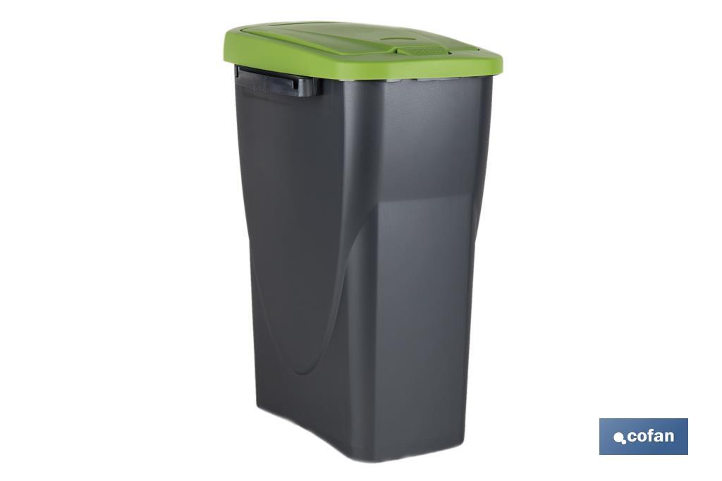 CUBO DE BASURA PARA RECICLAR 15 LITROS COLOR VERDE 20 X 31 X 42 CM
