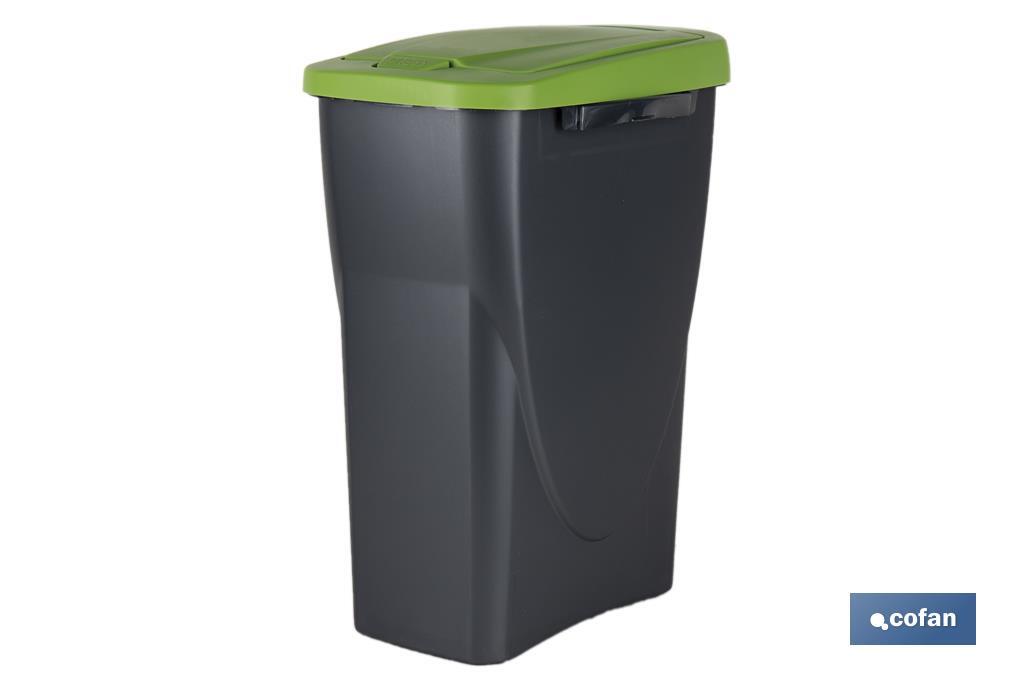 CUBO DE BASURA PARA RECICLAR 15 LITROS COLOR VERDE 20 X 31 X 42 CM