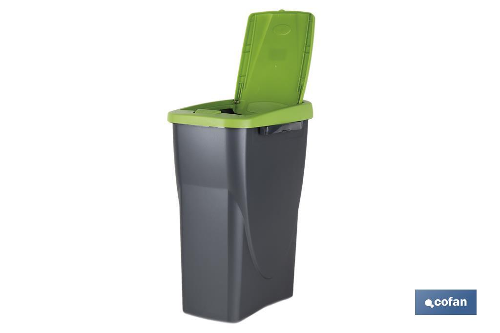 CUBO DE BASURA PARA RECICLAR 15 LITROS COLOR VERDE 20 X 31 X 42 CM