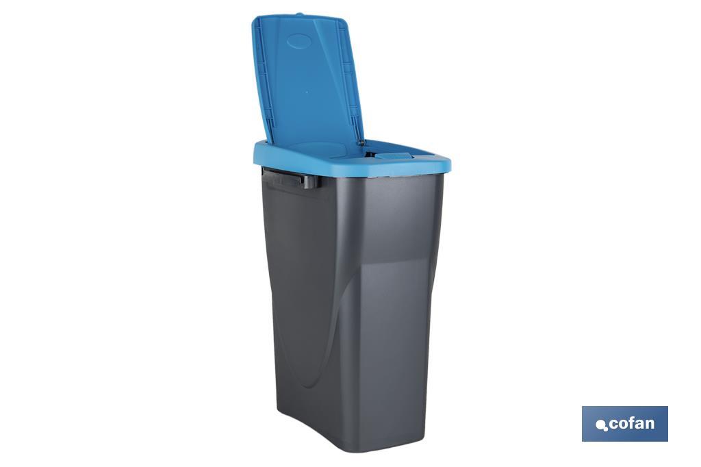 CUBO DE BASURA PARA RECICLAR 15 LITROS COLOR AZUL 20 X 31 X 42 CM