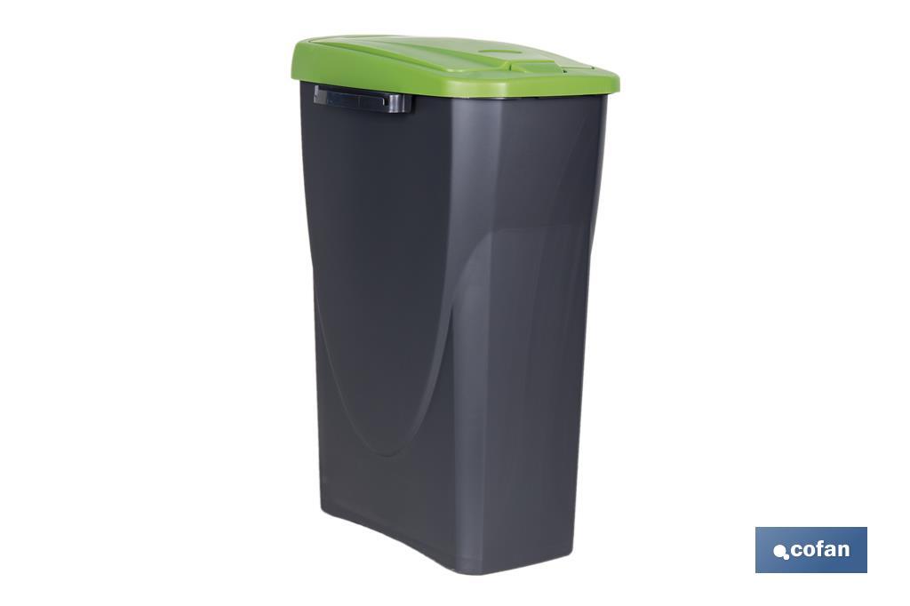 CUBO DE BASURA PARA RECICLAR 25 LITROS COLOR VERDE 21.5 X 36 X 51 CM