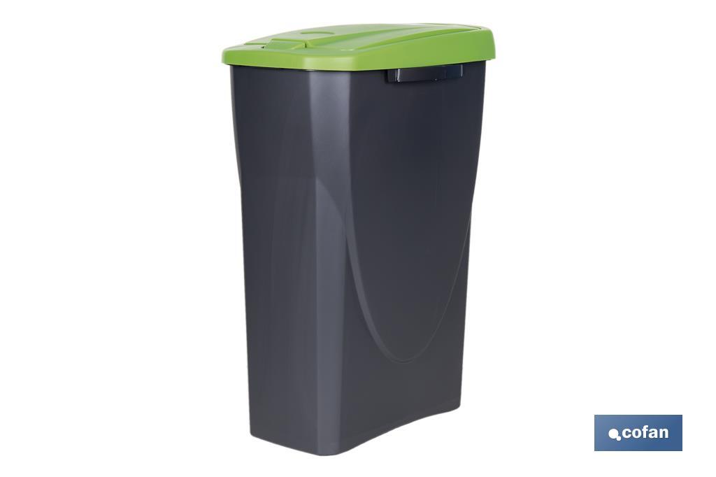 CUBO DE BASURA PARA RECICLAR 25 LITROS COLOR VERDE 21.5 X 36 X 51 CM