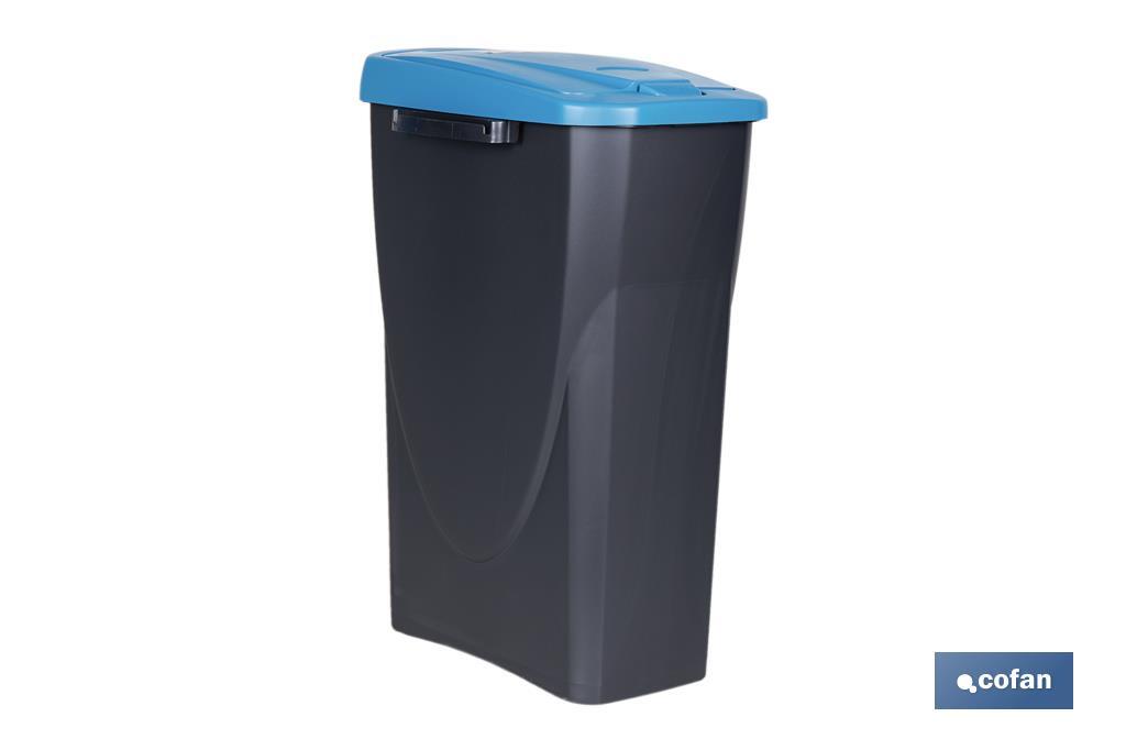 CUBO DE BASURA PARA RECICLAR 25 LITROS COLOR AZUL 21.5 X 36 X 51 CM