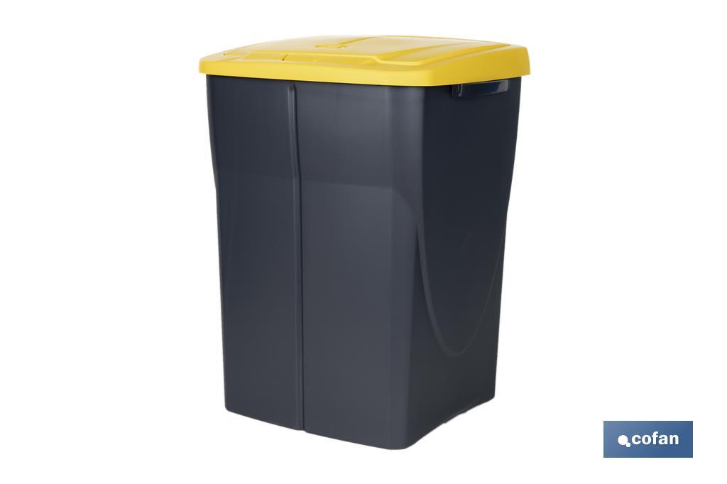 CUBO DE BASURA PARA RECICLAR 45 LITROS COLOR AMARILLO 36.5 X 36 X 51 CM