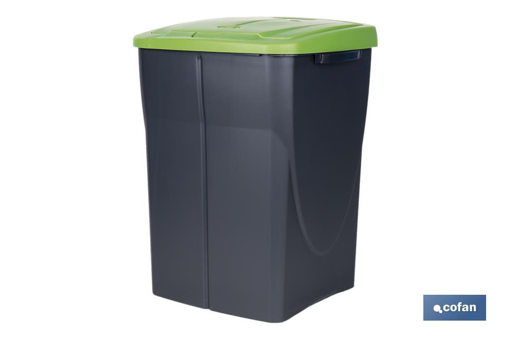 CUBO DE BASURA PARA RECICLAR 45 LITROS COLOR VERDE 36.5 X 36 X 51 CM