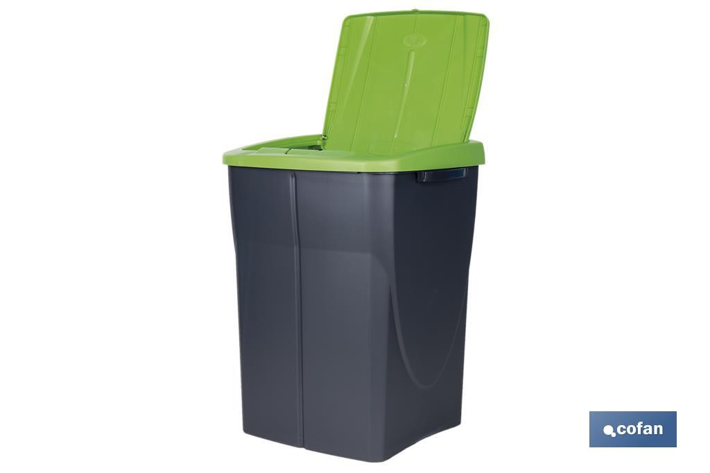 CUBO DE BASURA PARA RECICLAR 45 LITROS COLOR VERDE 36.5 X 36 X 51 CM