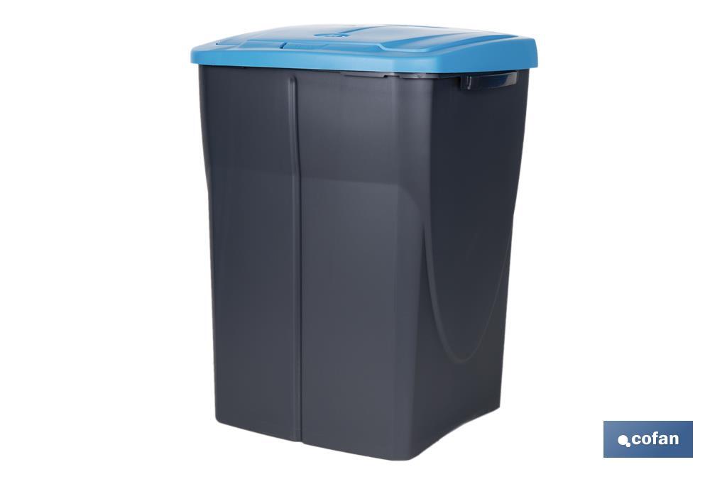 CUBO DE BASURA PARA RECICLAR 45 LITROS COLOR AZUL 36.5 X 36 X 51 CM