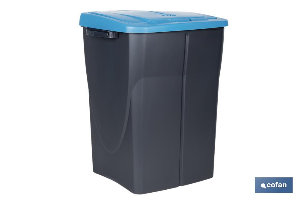 CUBO DE BASURA PARA RECICLAR 45 LITROS COLOR AZUL 36.5 X 36 X 51 CM
