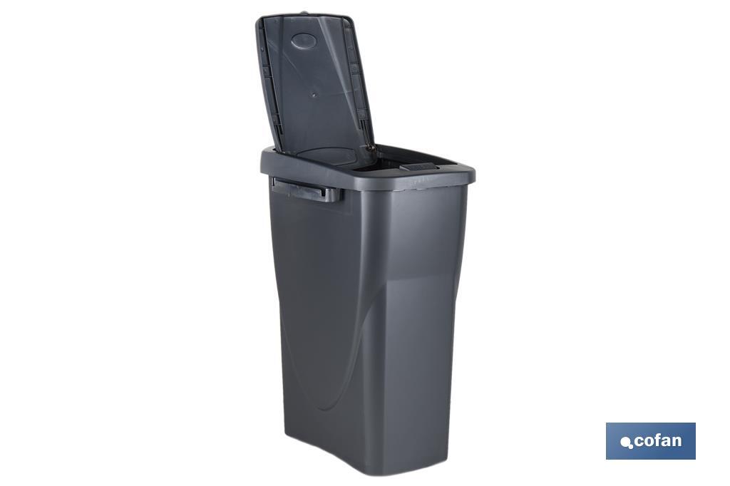 CUBO DE BASURA PARA RECICLAR 15 LITROS COLOR GRIS 20 X 31 X 42 CM