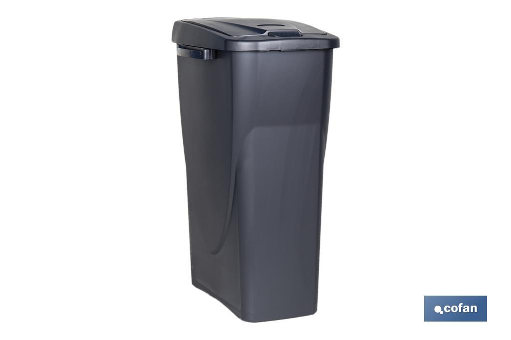 CUBO DE BASURA PARA RECICLAR 25 LITROS COLOR GRIS 21.5 X 36 X 51 CM