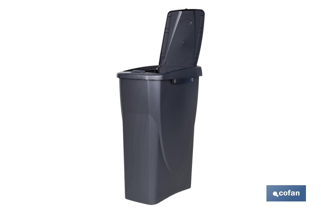 CUBO DE BASURA PARA RECICLAR 25 LITROS COLOR GRIS 21.5 X 36 X 51 CM