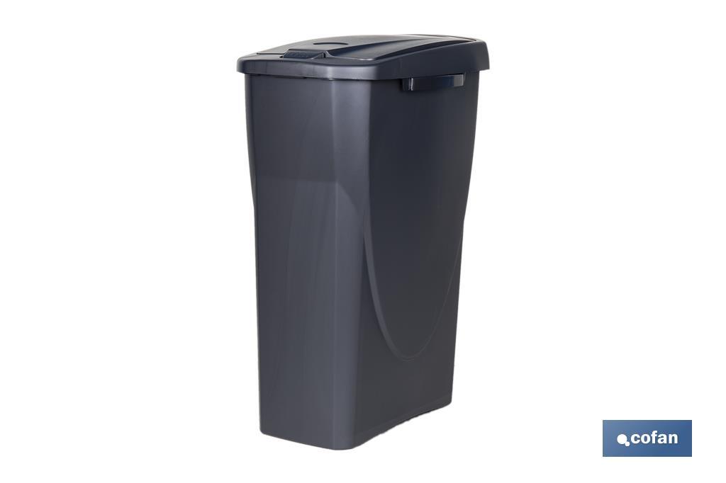 CUBO DE BASURA PARA RECICLAR 25 LITROS COLOR GRIS 21.5 X 36 X 51 CM