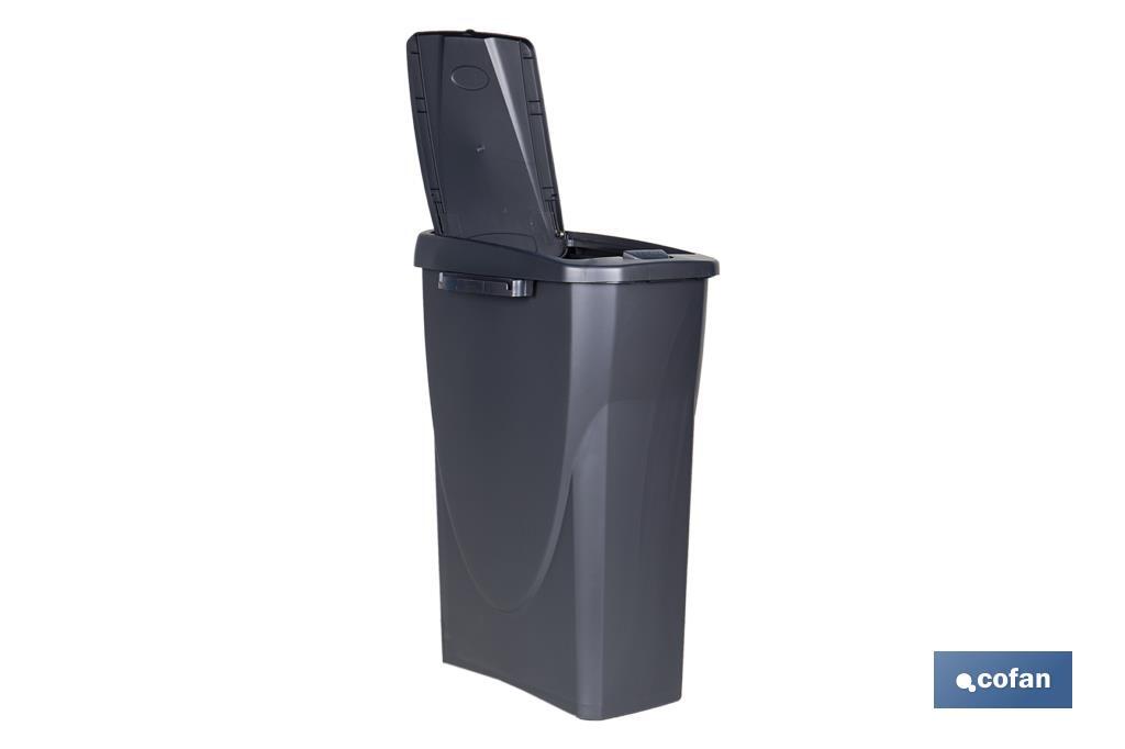 CUBO DE BASURA PARA RECICLAR 25 LITROS COLOR GRIS 21.5 X 36 X 51 CM