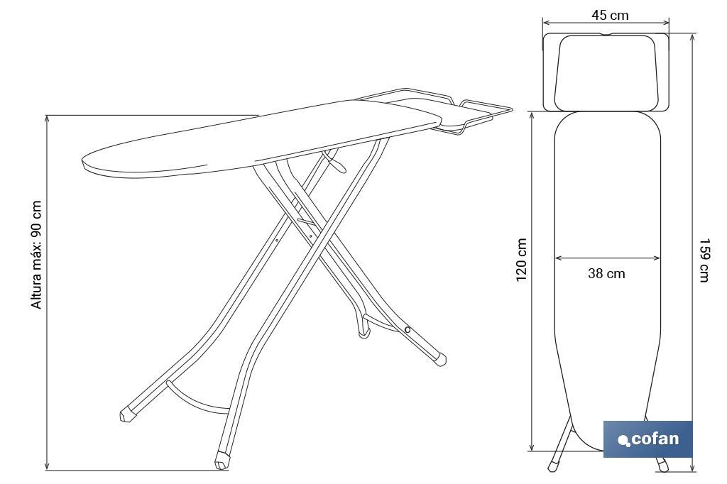 TABLA PLANCHAR 120X38 cm MODELO CESENA DISEÑO 1