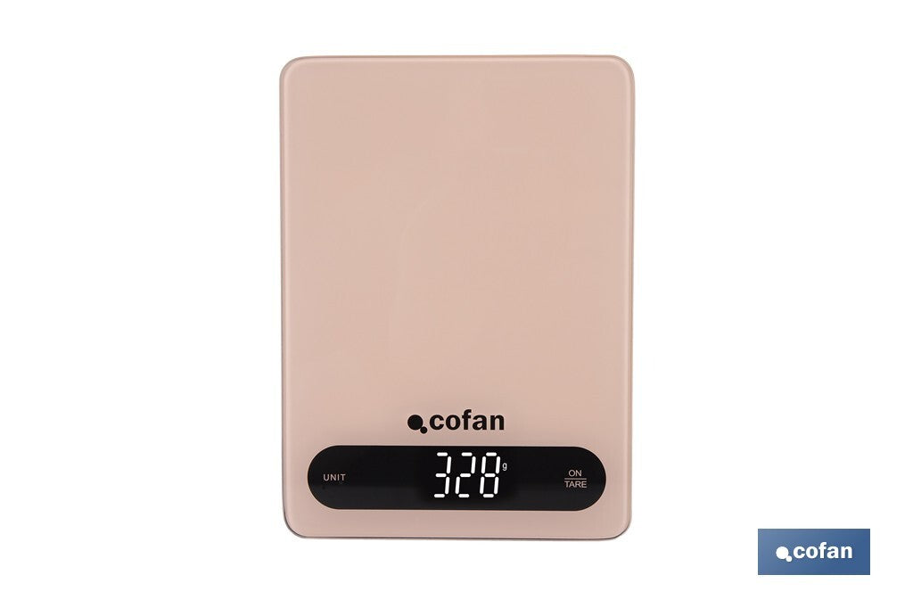 BÁSCULA DE COCINA DIGITAL 10 KG COLOR NARANJA PASTEL