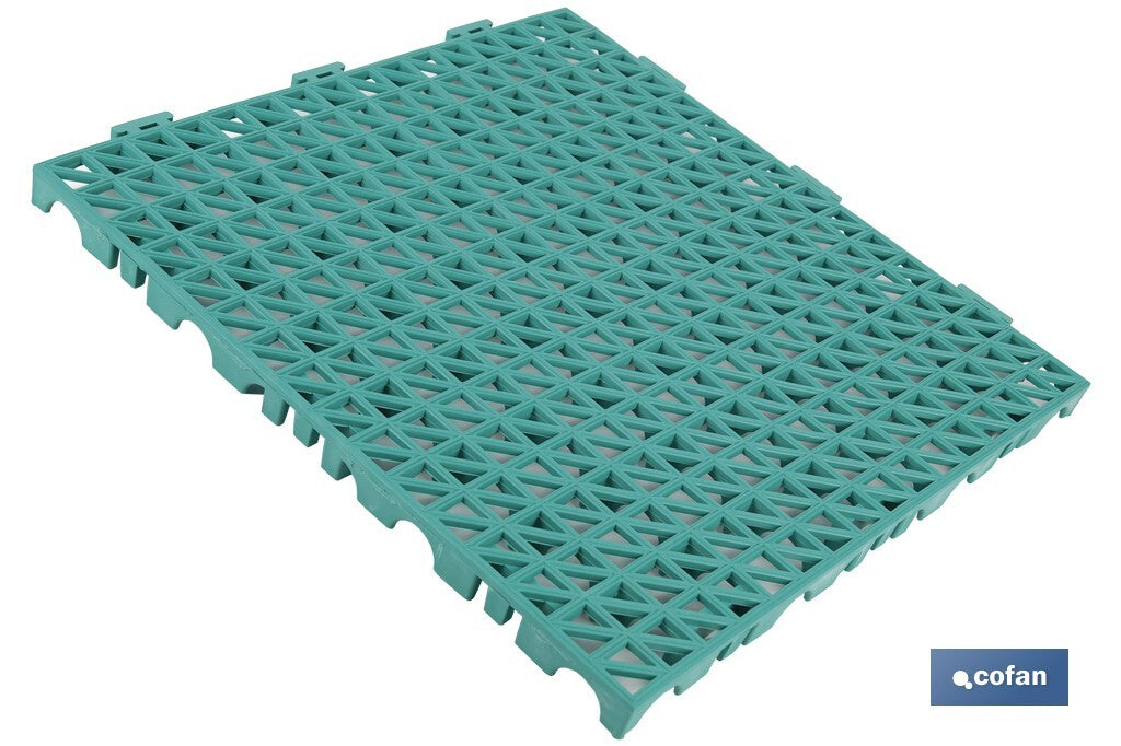 SET DE 4 UDS. LOSETA ALVEOLADA VERDE DE PVC 33 X 33 X 2 CM