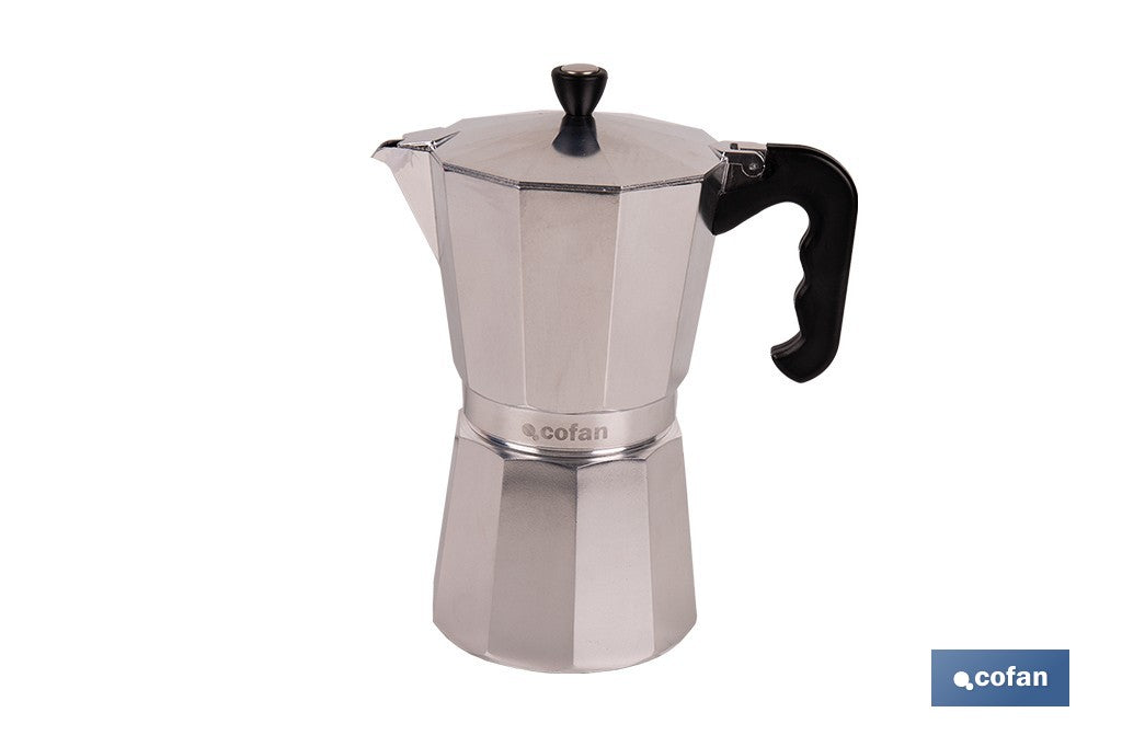 CAFETERA ITALIANA DE ALUMINIO PARA INDUCCIÓN 12 TAZAS