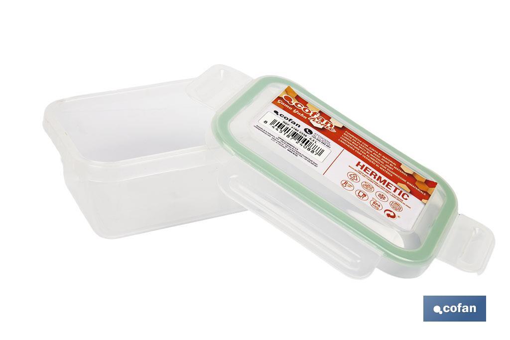 FIAMBRERA VERDE RECTANGULAR CON JUNTA BI-MATERIA MODELO YUBA 0,5 L