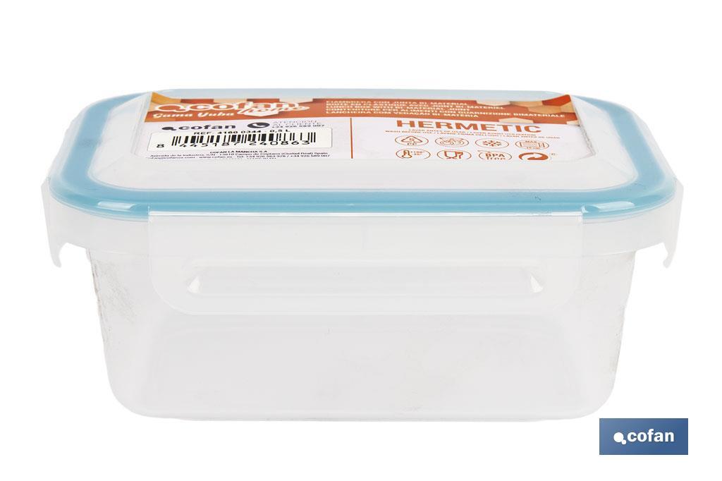 FIAMBRERA AZUL RECTANGULAR CON JUNTA BI-MATERIA MODELO YUBA 1,4 L