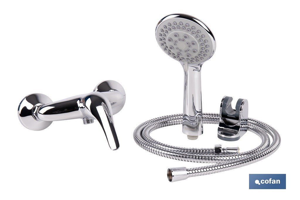 SET DE GRIFO MONOMANDO PARA DUCHA CON SOPORTE FLEXO MANGO GAMA ÖLFUS 40 MM