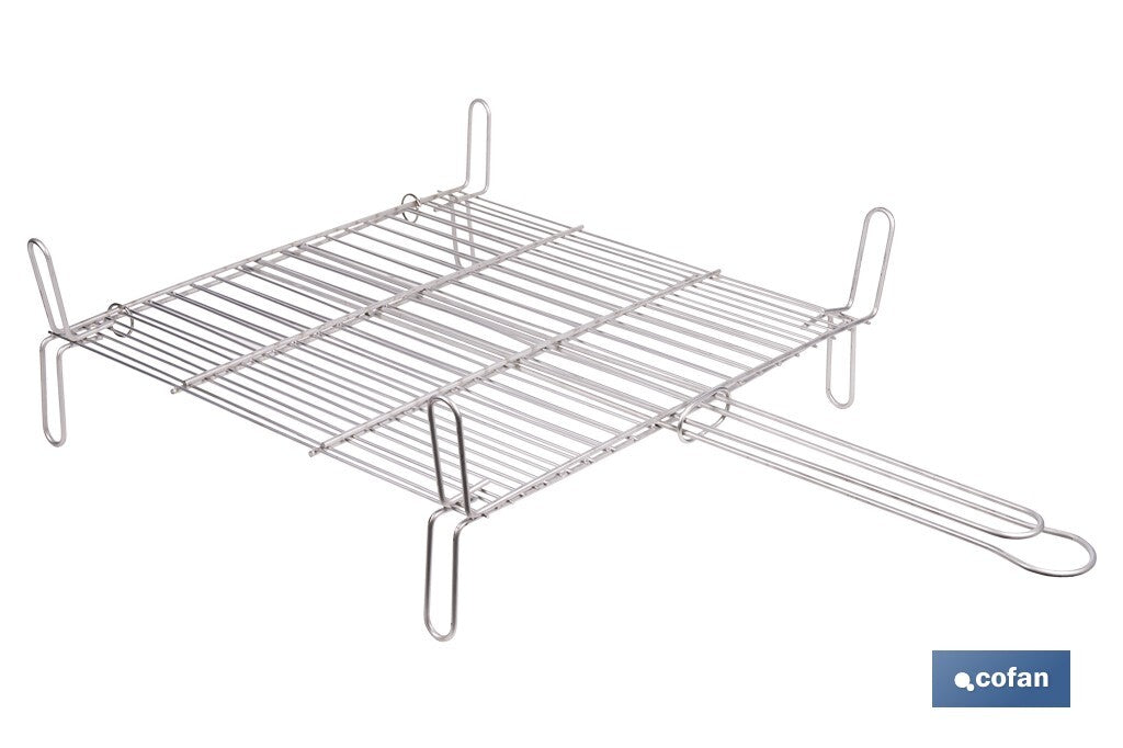 PARRILLA DOBLE INOX 500 X 500MM