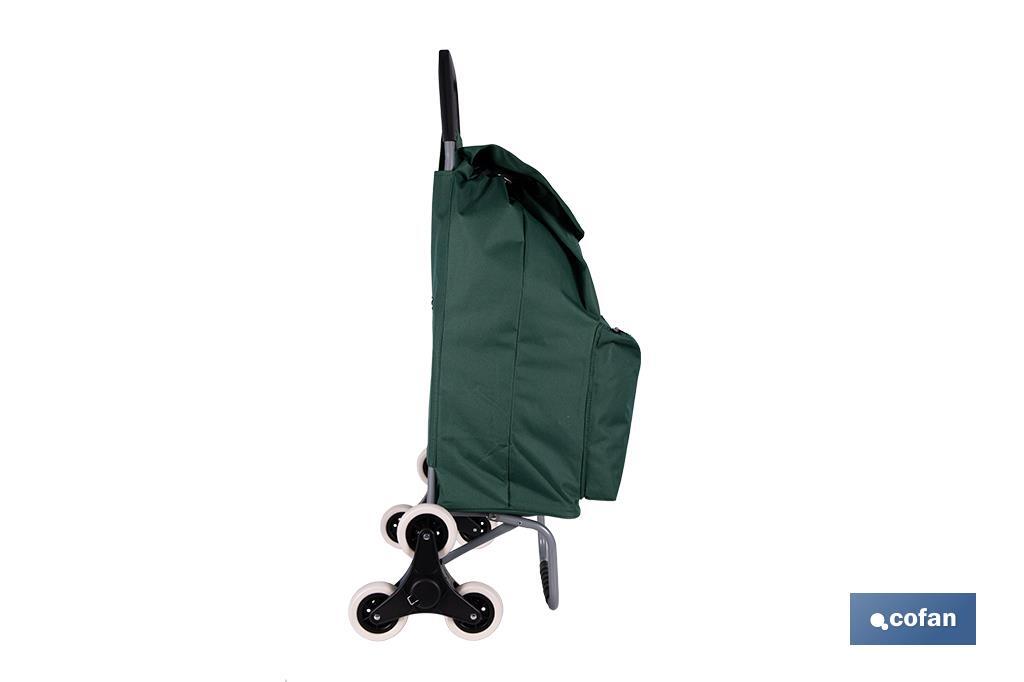 CARRO DE LA COMPRA VERDE PLEGABLE DE HIERRO CON 6 RUEDAS SUBE ESCALERAS 42 L